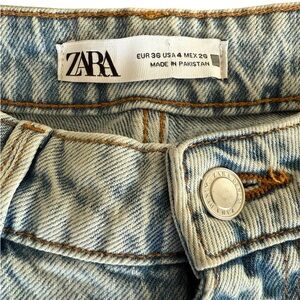 Zara High Waist Straight Leg Blue Denim Size 4